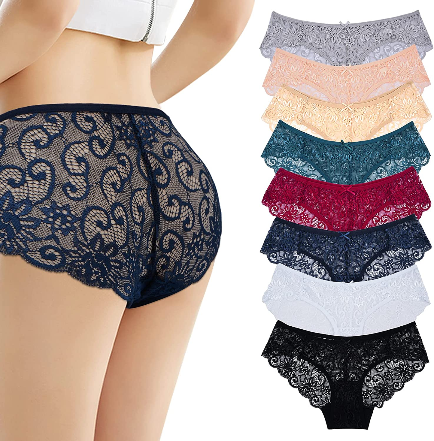 Sunm Boutique Womens Underwear Invisible Seamless Bikini Lace Underwear Half Back Coverage Panties Apparel & Accessories > Clothing > Underwear & Socks > Underwear Sunm Boutique   