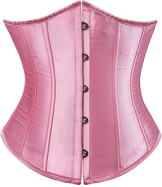Frawirshau Women'S 9427 Lace up Boned Underbust Waist Trainer Corset Apparel & Accessories > Clothing > Underwear & Socks > Lingerie frawirshau Pink Large 
