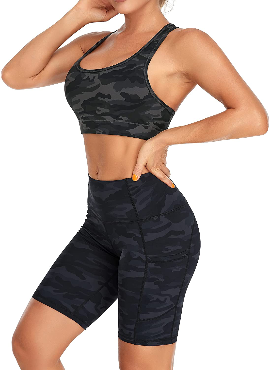Oalka Women'S Racerback Sports Fitness Support Workout Running Bras Apparel & Accessories > Clothing > Underwear & Socks > Bras Kylie Max   