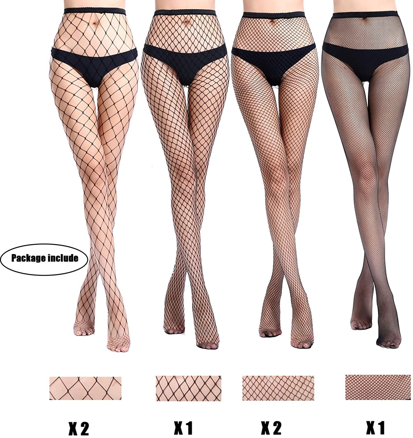Fullsexy plus Size Fishnet Stockings, Fishnet Tights Thigh High Stockings Pantyhose for Women Apparel & Accessories > Clothing > Underwear & Socks > Shapewear FULLSEXY   