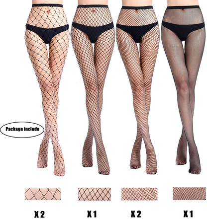 Fullsexy plus Size Fishnet Stockings, Fishnet Tights Thigh High Stockings Pantyhose for Women Apparel & Accessories > Clothing > Underwear & Socks > Shapewear FULLSEXY   