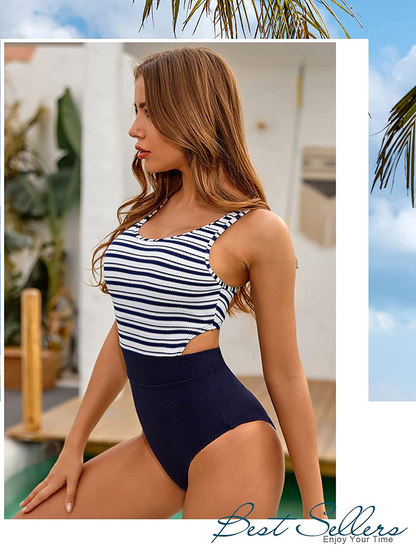 MOLYBELL One Piece Swimsuits for Women High Waisted Bathing Suit Monokini Floral Print Cutout Racerback Zip Up  Kylie Max   