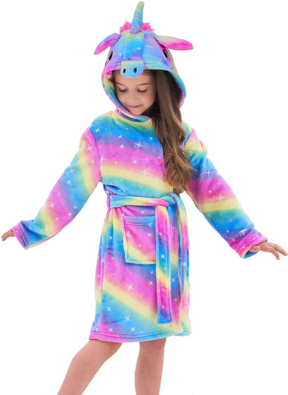 Doctor Unicorn Soft Unicorn Hooded Galaxy Bathrobe - Unicorn Gifts for Girls Apparel & Accessories > Clothing > Sleepwear & Loungewear > Robes Kylie Max   