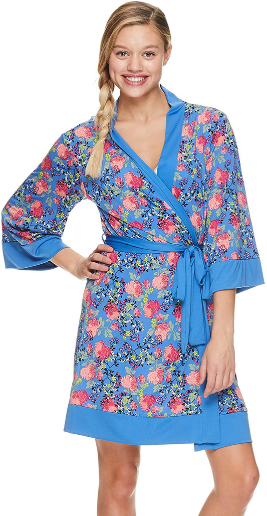 Tahari Womens Printed Kimono Belted Robe Bathrobe Apparel & Accessories > Clothing > Sleepwear & Loungewear > Robes Kylie Max   