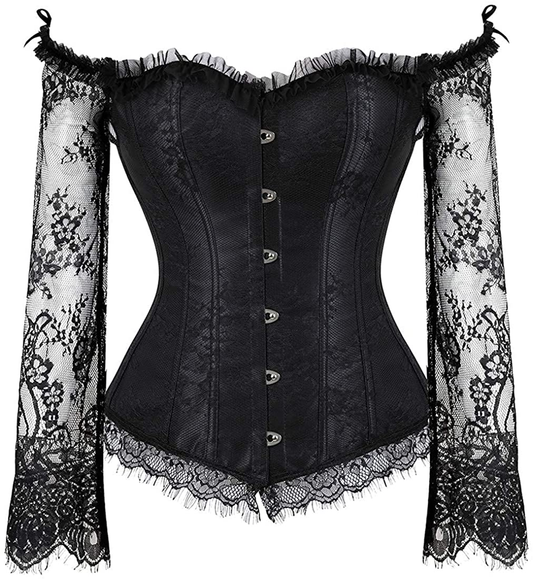 Corset Tops for Women Corset - Overbust Lingerie - Lace up Back Bustier Top - Fashion Corsets with Sleeve Apparel & Accessories > Clothing > Underwear & Socks > Lingerie SZIVYSHI   