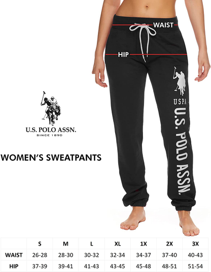 U.S. Polo Assn. Essentials Womens French Terry Joggers – Sweatpants for Women Apparel & Accessories > Clothing > Activewear Kylie Max   