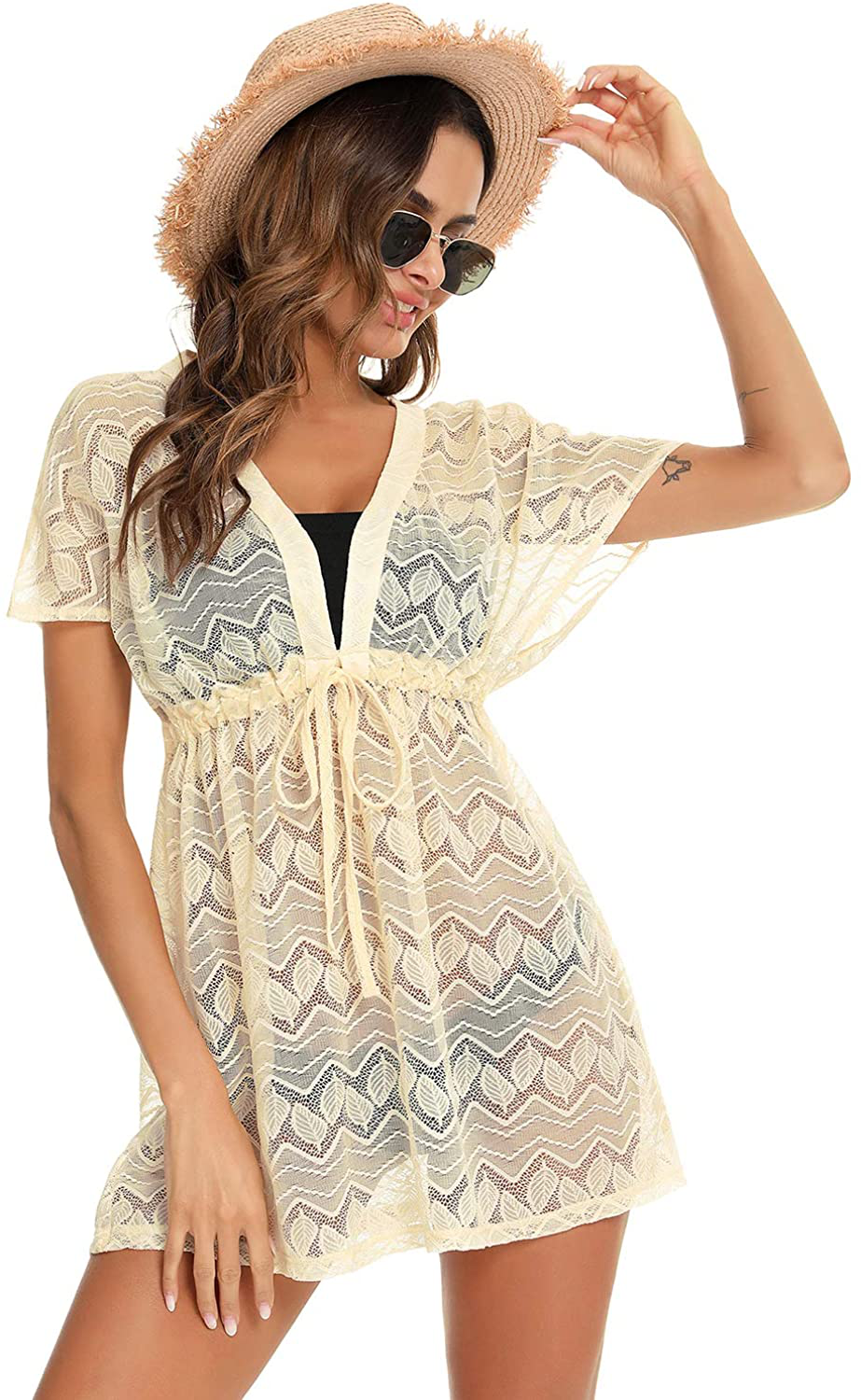 EISHOPEER Women'S Bathing Suit Cover Ups Sexy Swimwear Lace Beach Bikini Cover-Ups Apparel & Accessories > Clothing > Swimwear Kylie Max   