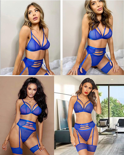 Avidlove Women Sexy Lingerie Set with Garter Belts and Leg Garter Mesh Bra and Panty Sets Lace Teddy Apparel & Accessories > Clothing > Underwear & Socks > Lingerie Avidlove   