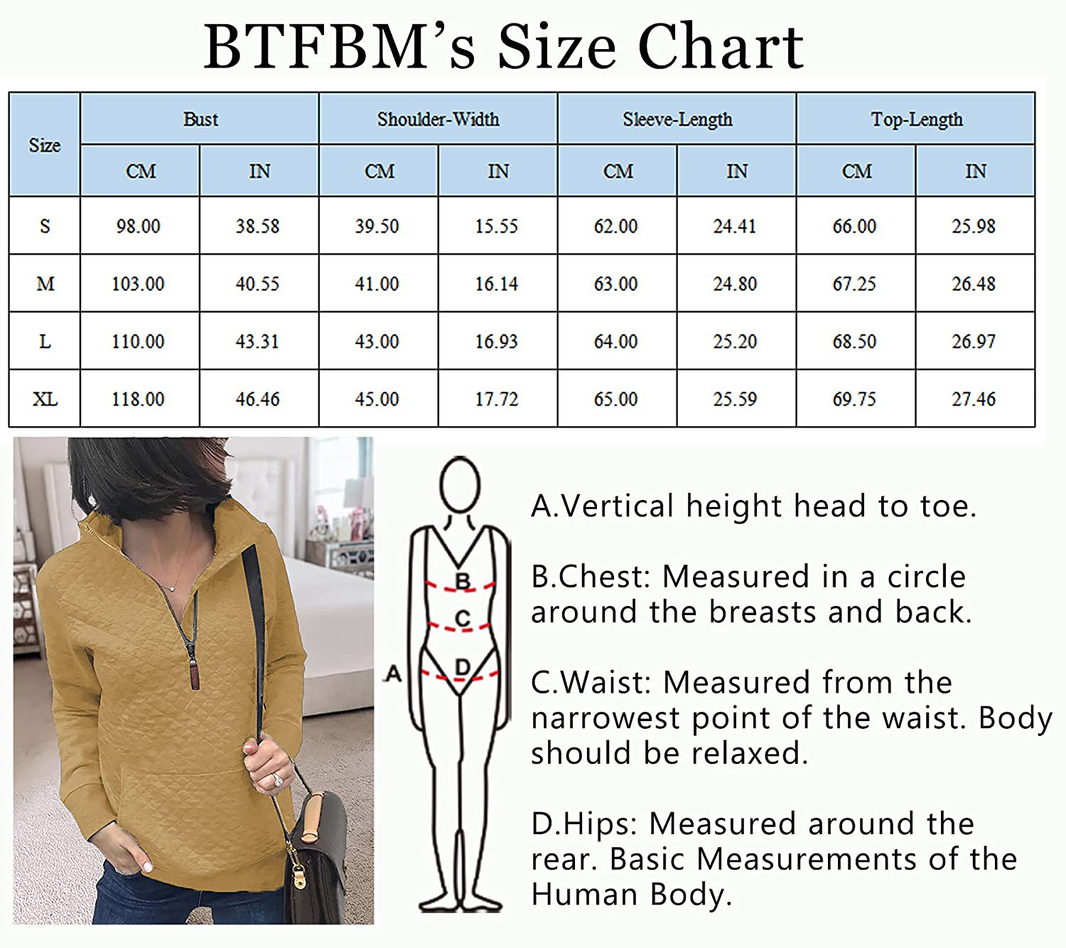 BTFBM Women Fashion Quilted Pattern Lightweight Zipper Long Sleeve Plain Casual Ladies Sweatshirts Pullovers Shirts Tops Apparel & Accessories > Clothing > Activewear Kylie Max   