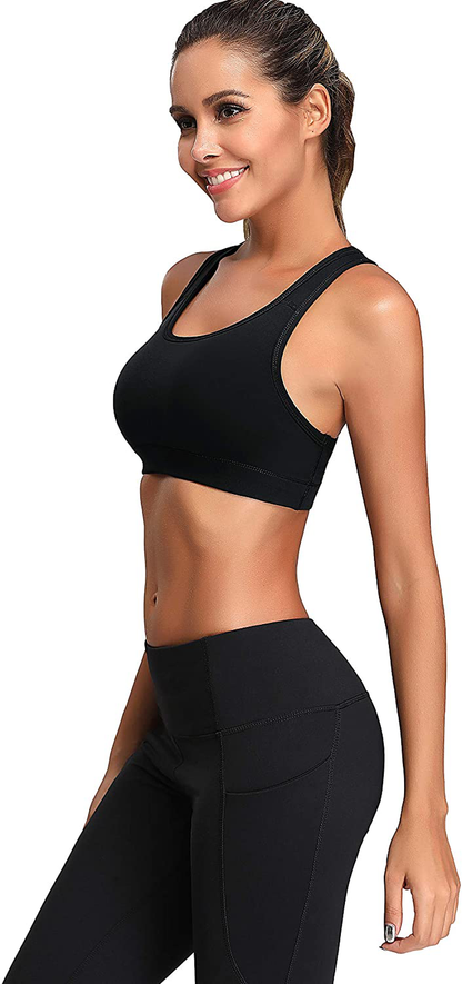 Oalka Women'S Racerback Sports Fitness Support Workout Running Bras Apparel & Accessories > Clothing > Underwear & Socks > Bras Kylie Max   