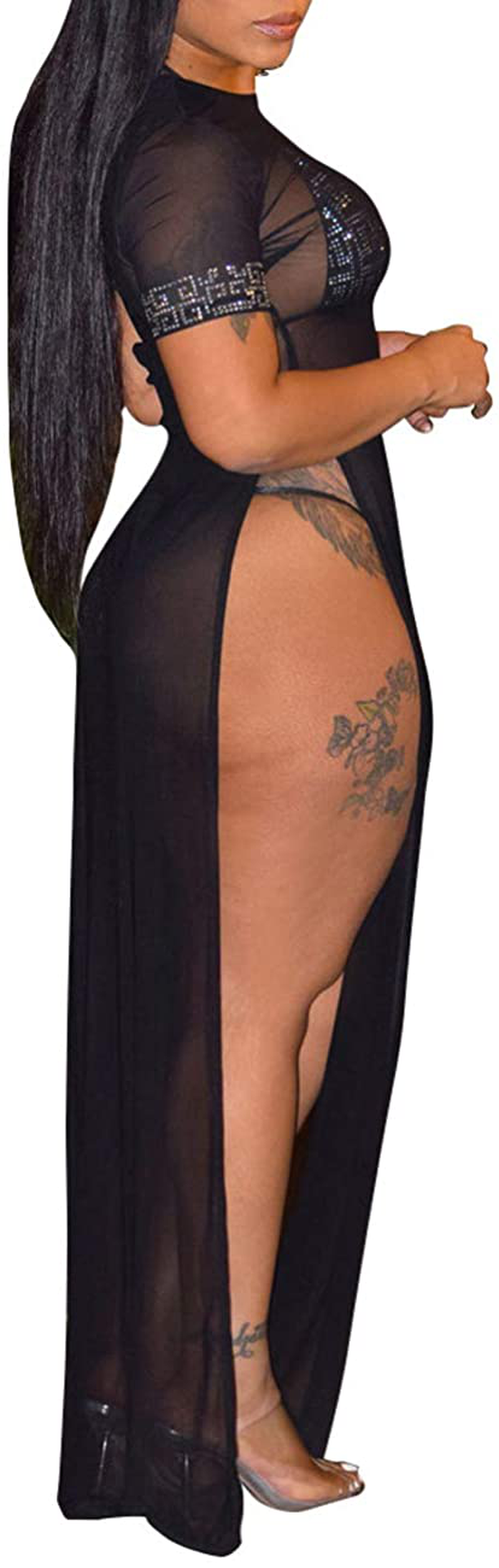 Perzeal Women'S Sexy Sleeveless Swimsuit Cover Ups Sheer Crochet plus Size Beach Bikini See through Swimwear Maxi Dresses Apparel & Accessories > Clothing > Swimwear Kylie Max   