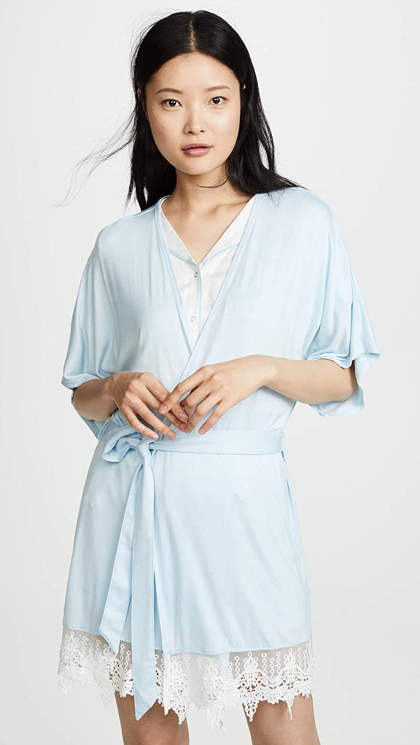Splendid Womens Bridal Robe with Lace Pajama Coverup Pj Apparel & Accessories > Clothing > Sleepwear & Loungewear > Robes Splendid   