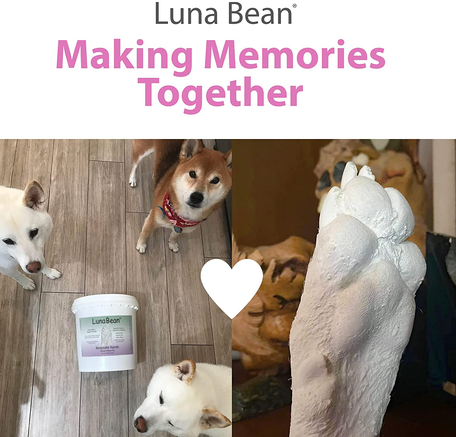 Luna Bean Keepsake Hands Casting Kit | DIY Plaster Statue Molding Kit | Hand Holding Craft for Couples, Adult & Child, Wedding, Friends, Anniversary Arts & Entertainment > Party & Celebration > Gift Giving Luna Bean   