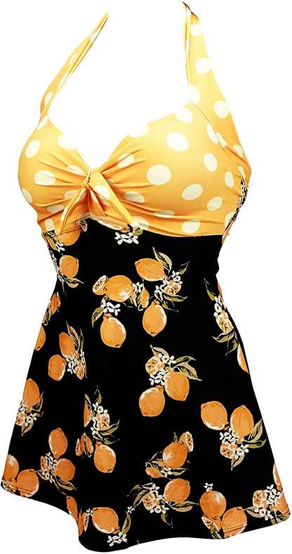 COCOSHIP Vintage Sailor Pin up Swimsuit Retro One Piece Skirtini Cover up Swimdress(Fba) Apparel & Accessories > Clothing > Swimwear Kylie Max   
