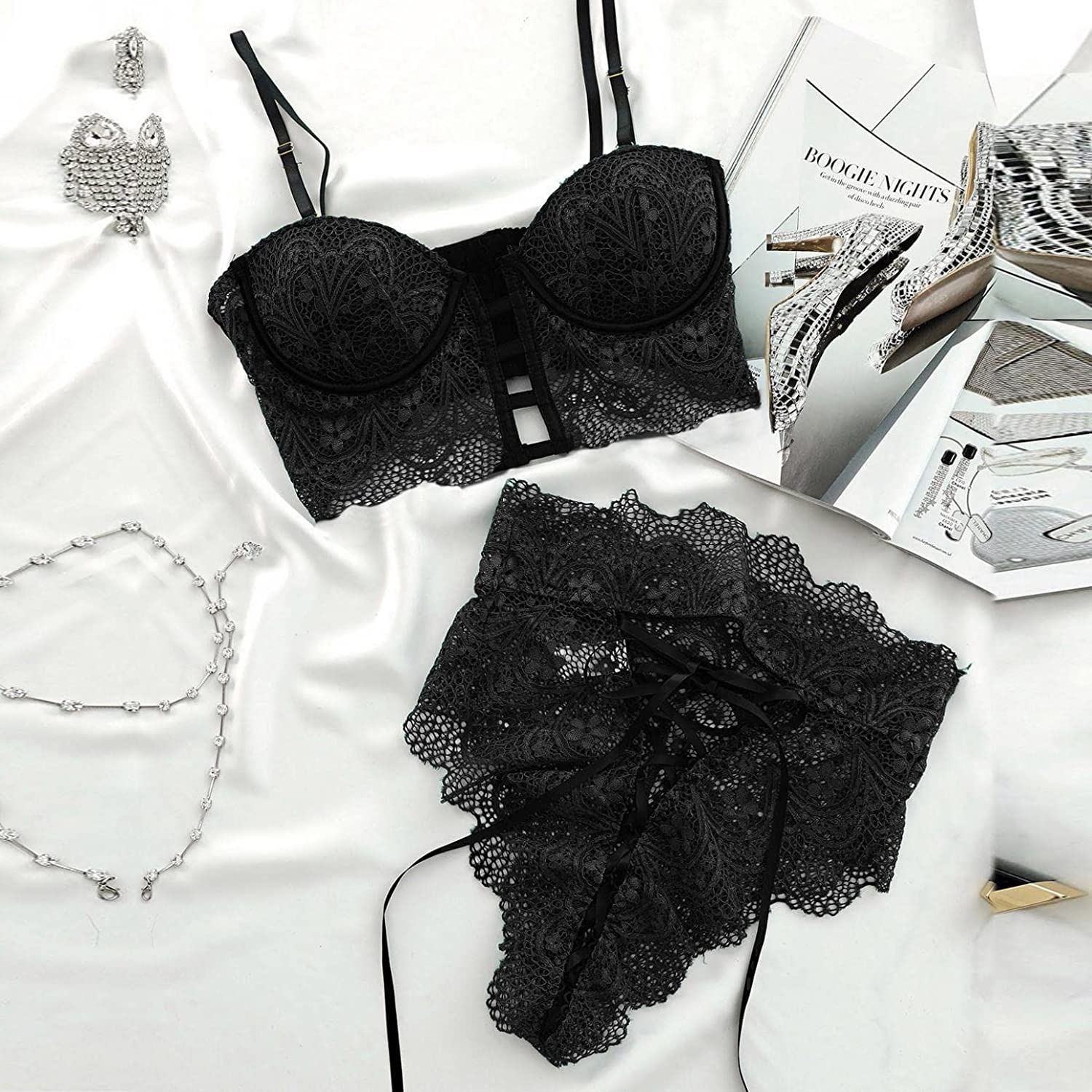 Valentines Day Lingerie for Women,Womens Valentines Lingerie Santa Sexy Lingerie Teddy 2 Piece Babydoll Apparel & Accessories > Clothing > Underwear & Socks > Lingerie ORT   