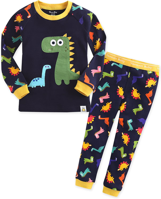 VAENAIT BABY Toddler Kids Boys Girls 100% Cotton Jaws Truck Dino Snug Fit Sleepwear Pajama Pjs Set Apparel & Accessories > Clothing > Sleepwear & Loungewear > Pajamas Kylie Max   