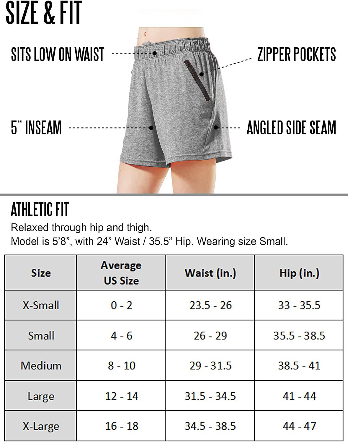 Liberty Imports 5 Pack Women'S 5" Quick Dry Yoga Training Shorts with Zipper Pockets Apparel & Accessories > Clothing > Shorts Kylie Max   