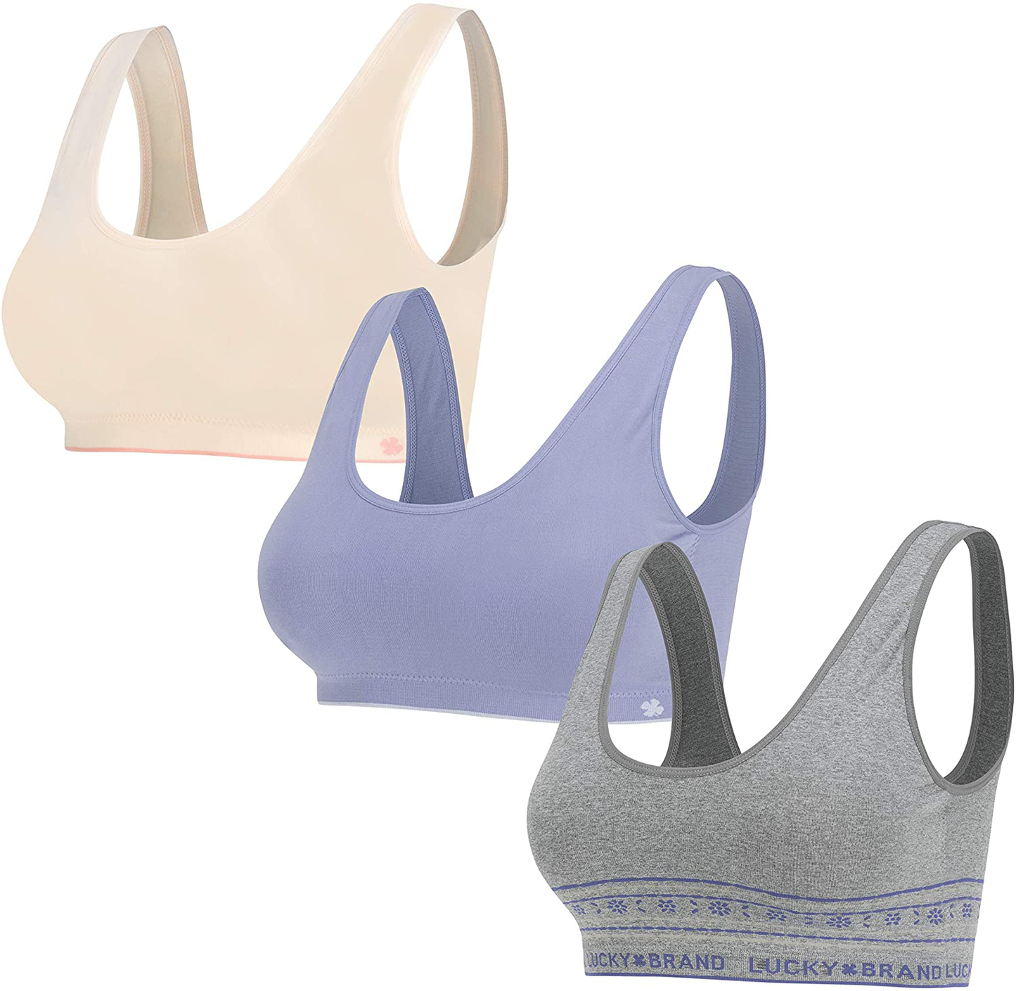Lucky Brand Women’S Bra – 3 Pack Seamless Comfort Crop Cami Lounge Bralette (S-XL) Apparel & Accessories > Clothing > Underwear & Socks > Bras Kylie Max   