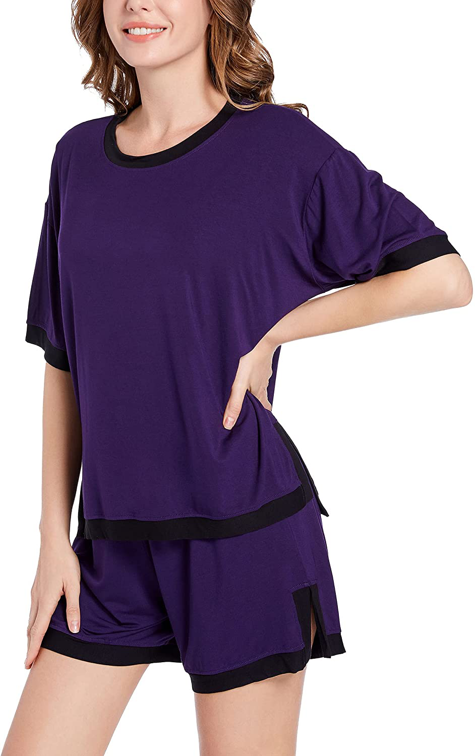 Eiggam Pajamas for Women Lounge Cotton Sleepwear Comfy Soft Long Button Down Pjs Set Pajamas Set Apparel & Accessories > Clothing > Sleepwear & Loungewear > Pajamas Eiggam   