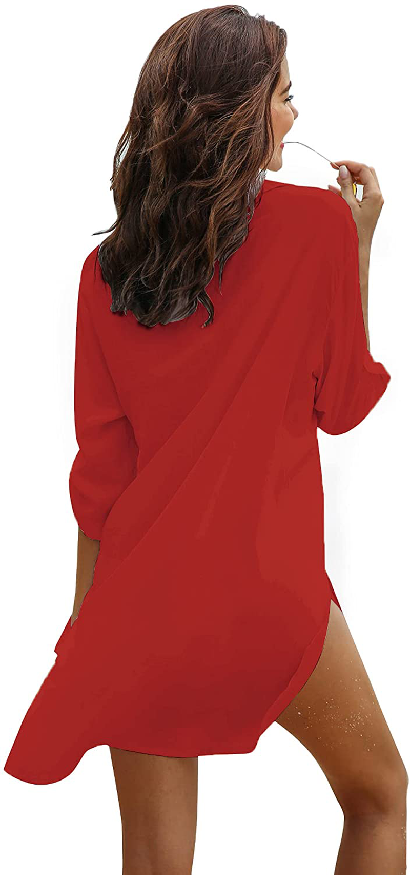 Ekouaer Women'S Swimsuit Beach Cover up Shirt Bikini Beachwear Bathing Suit Beach Dress Apparel & Accessories > Clothing > Swimwear Kylie Max   