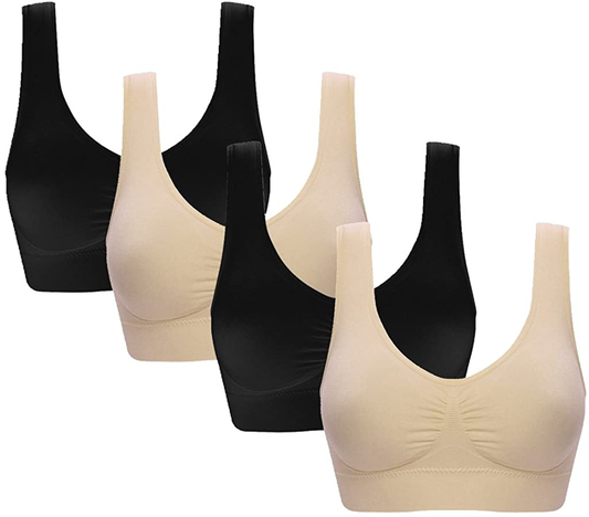 Vermilion Bird Women'S 3 Pack Seamless Comfortable Sports Bra with Removable Pads Apparel & Accessories > Clothing > Underwear & Socks > Bras Kylie Max   
