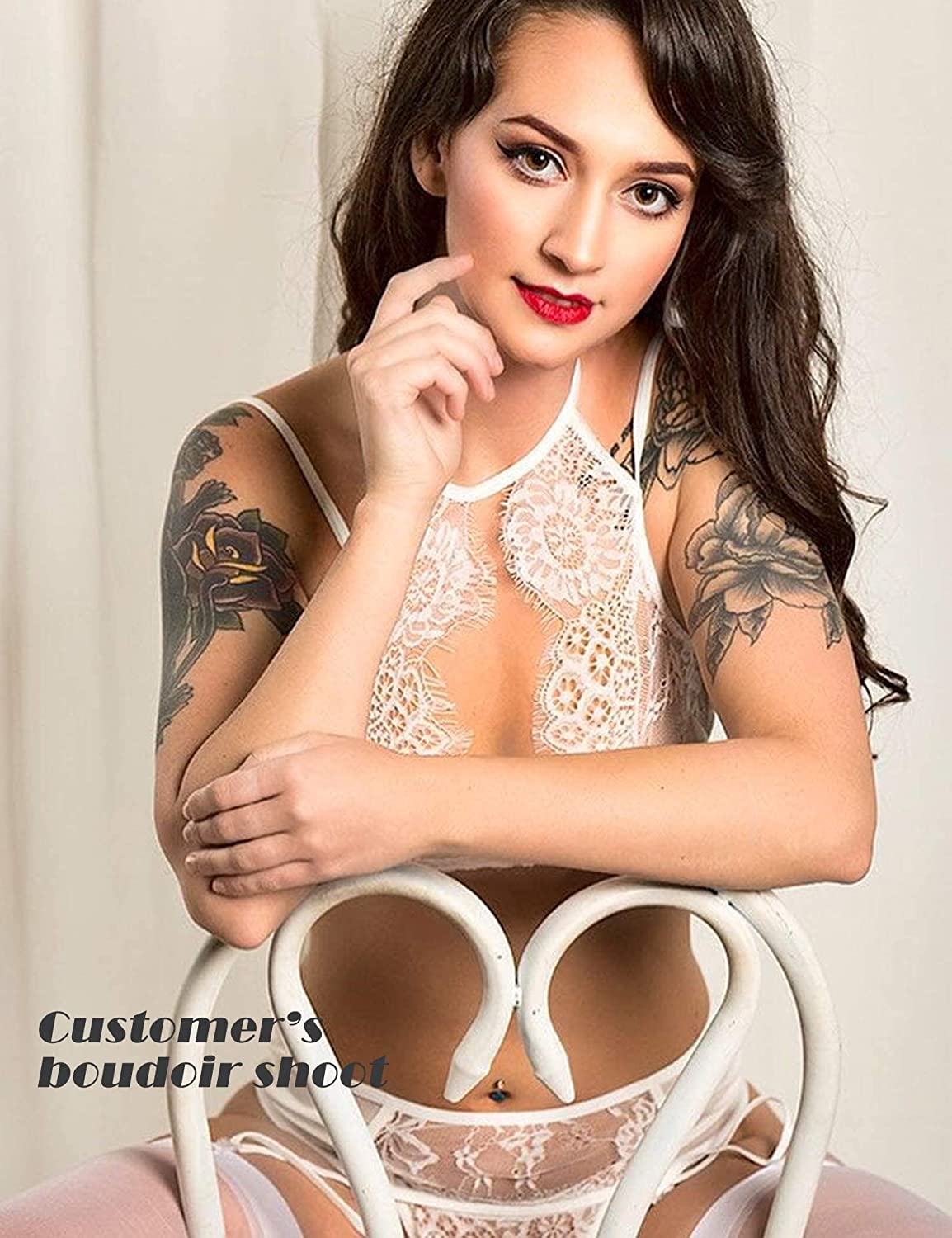 Avidlove Women Lace Lingerie Set with Garter Belts Lace Teddy Babydoll Bodysuit (NO Stockings) Apparel & Accessories > Clothing > Underwear & Socks > Lingerie Avidlove   