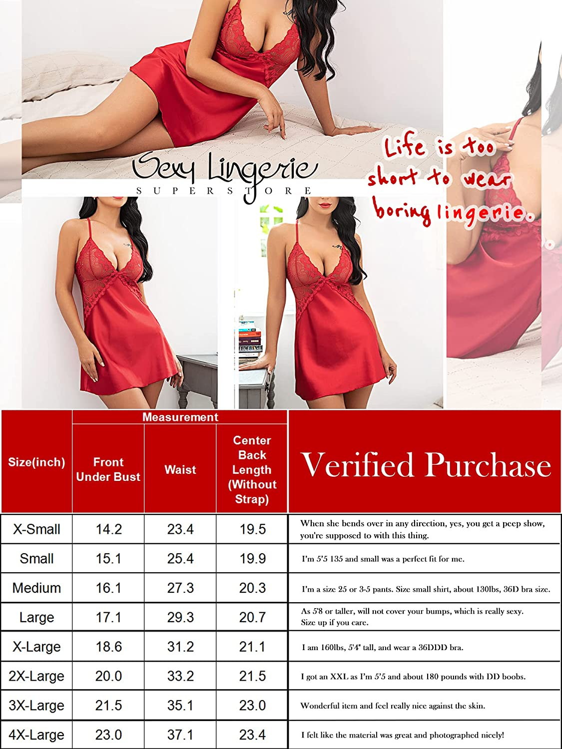 Avidlove Women Lingerie V Neck Nightwear Satin Sleepwear Lace Chemise Mini Teddy Apparel & Accessories > Clothing > Underwear & Socks > Lingerie Avidlove   