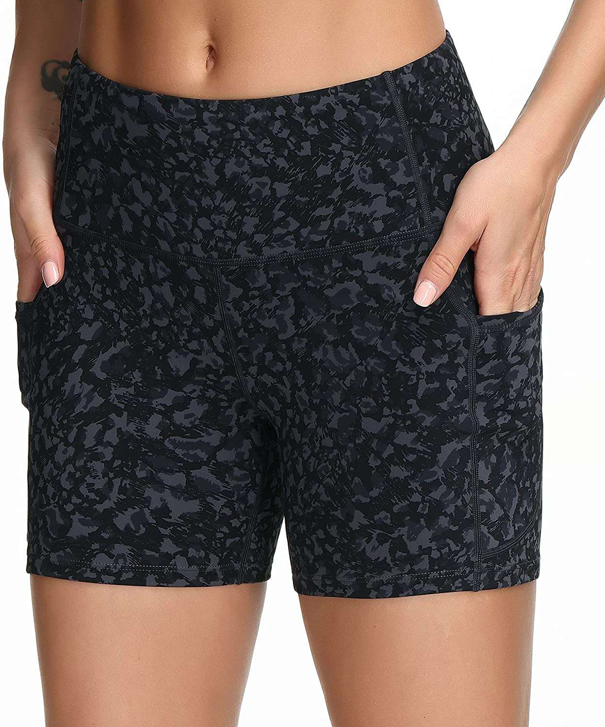 Dragon Fit High Waist Yoga Shorts for Women with 2 Side Pockets Tummy Control Running Home Workout Shorts Apparel & Accessories > Clothing > Shorts Kylie Max   