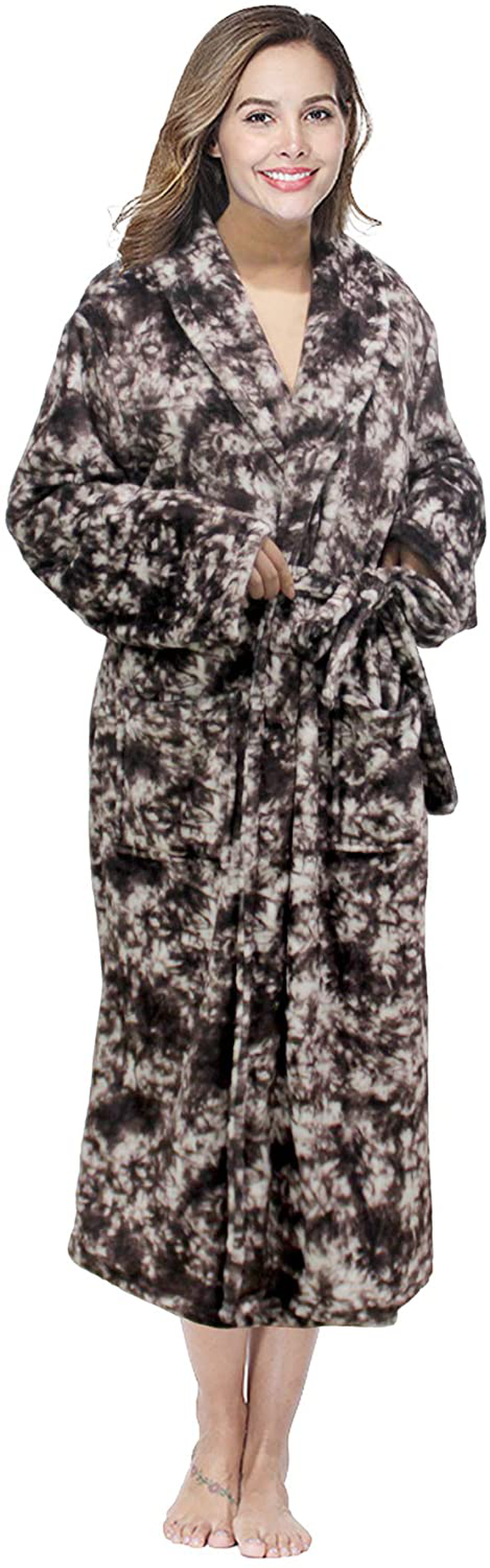 RONGTAI Womens Bathrobe Ladies Fleece Plush Warm Long Robes Apparel & Accessories > Clothing > Sleepwear & Loungewear > Robes Kylie Max   