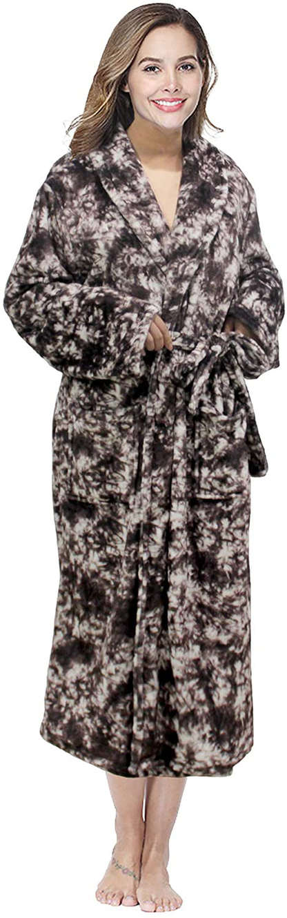 RONGTAI Womens Bathrobe Ladies Fleece Plush Warm Long Robes Apparel & Accessories > Clothing > Sleepwear & Loungewear > Robes Kylie Max   