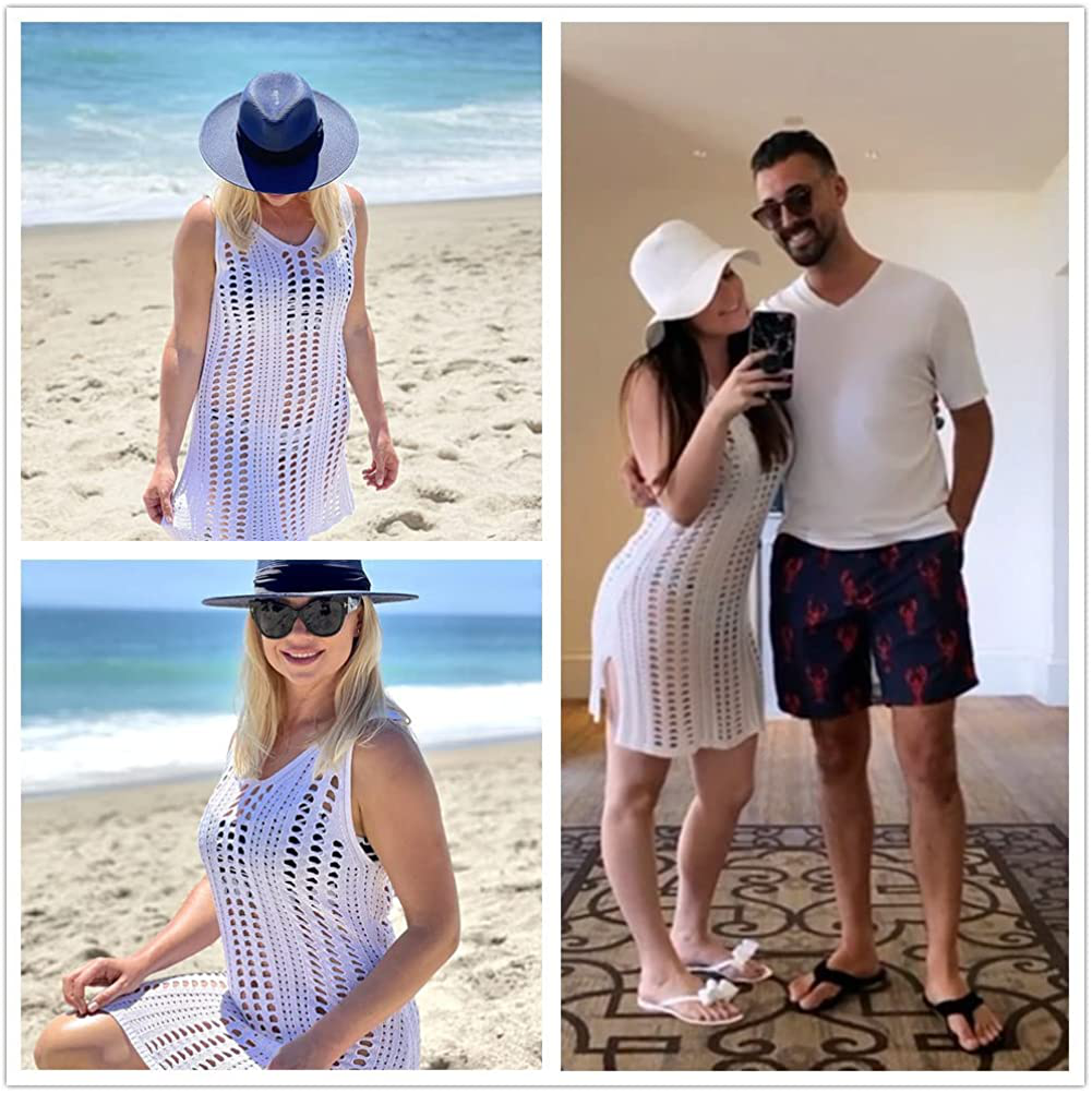 Sulozom Women Swimsuits Cover Ups Crochet Bathing Suit Tassel Bikini Coverup Beach Swimwear Apparel & Accessories > Clothing > Swimwear Kylie Max   