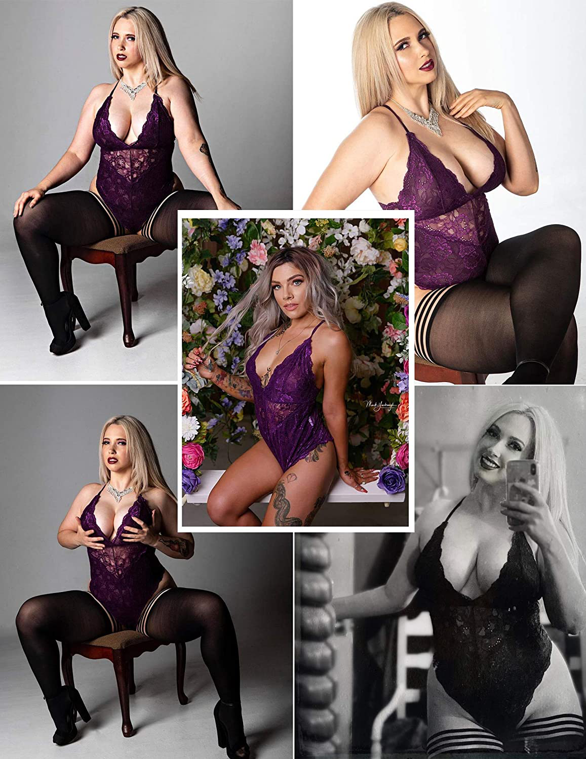 ELOVER Lingerie for Women Plus Size Lace Teddy Lingerie Bodysuit One Piece Babydoll Apparel & Accessories > Clothing > Underwear & Socks > Lingerie ELOVER   