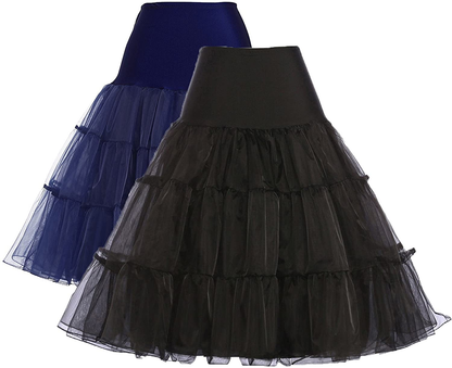 GRACE KARIN Women 50S Petticoat Skirts Tutu Crinoline Underskirt CL008922 Apparel & Accessories > Clothing > Underwear & Socks > Shapewear GRACE KARIN 2-pack（black+navy） Small 