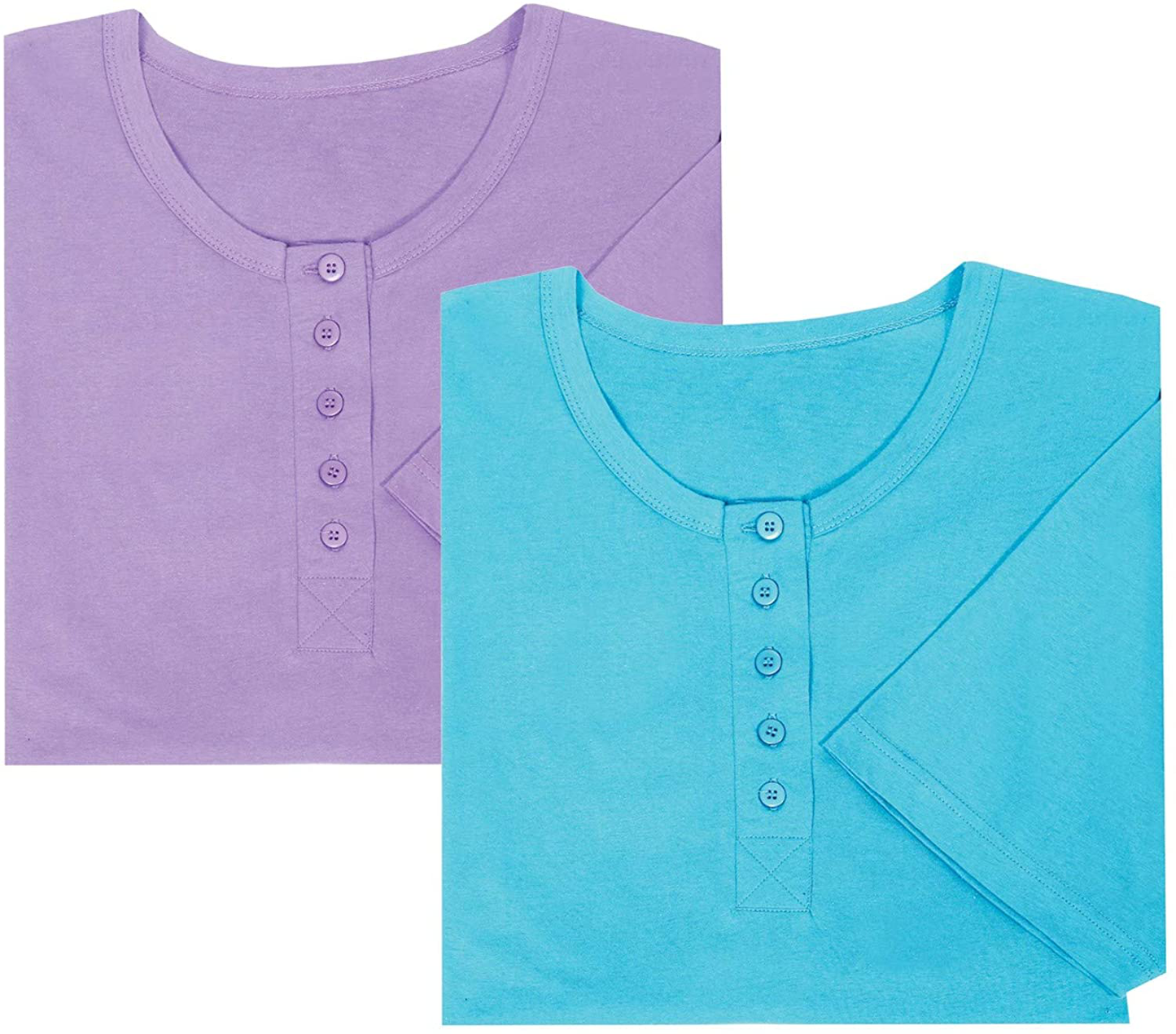 Catalog Classics Womens Long Henley Nightshirts - Set of 4 Sleep Shirts Apparel & Accessories > Clothing > Sleepwear & Loungewear > Nightgowns Kylie Max   
