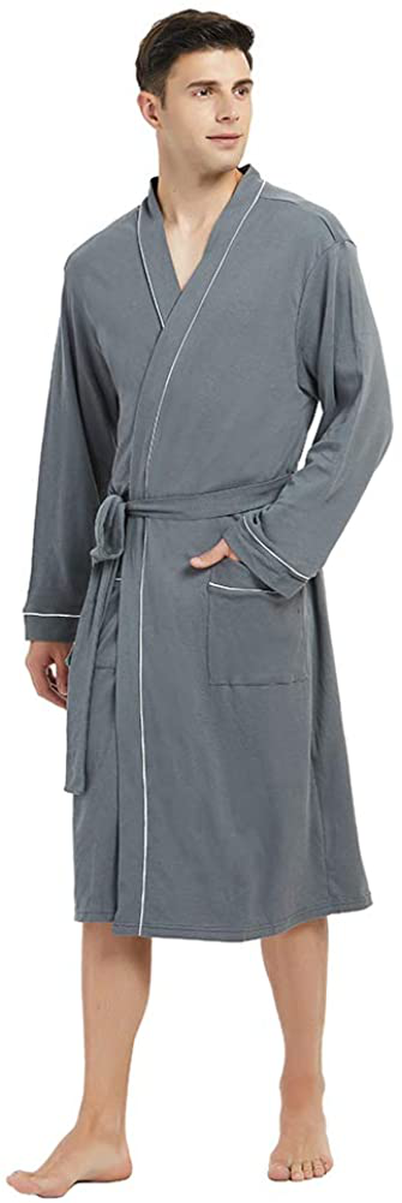 U2SKIIN Mens Cotton Robe Lightweight Knit Bathrobe Apparel & Accessories > Clothing > Sleepwear & Loungewear > Robes Kylie Max   