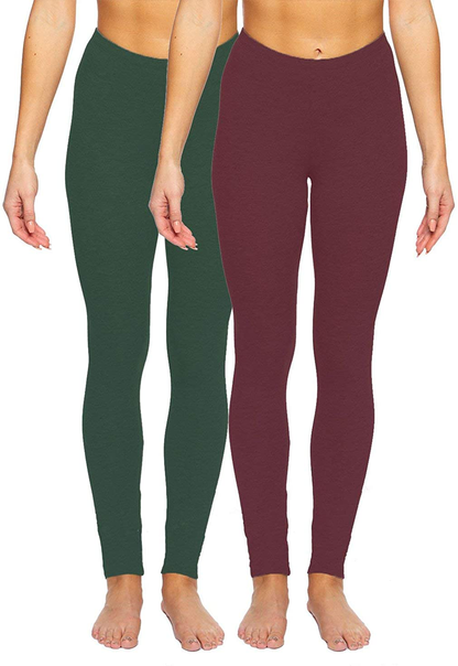 Felina Velvety Super Soft Lightweight Leggings - for Women - Yoga Pants, Workout Clothes Apparel & Accessories > Clothing > Activewear KYLIE MAX Wine Hunter Green Large 