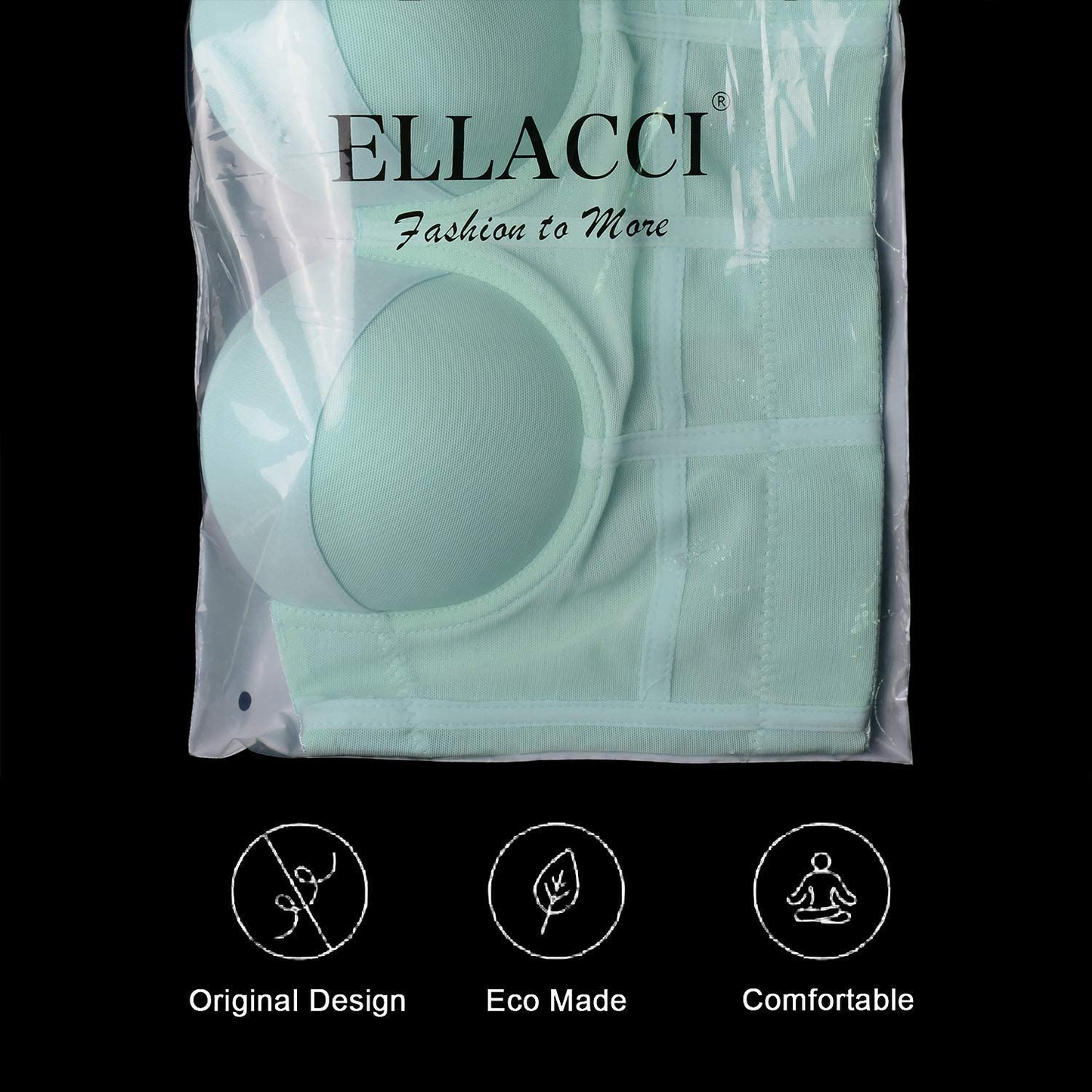 ELLACCI Women'S Mesh Bustier Crop Top Push up Corset Tops Bra Black Apparel & Accessories > Clothing > Underwear & Socks > Lingerie ELLACCI   