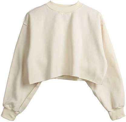Women Pullover Cropped Hoodies Long Sleeves Sweatshirts Casual Crop Tops for Spring Autumn Winter Apparel & Accessories > Clothing > Activewear Kylie Max   