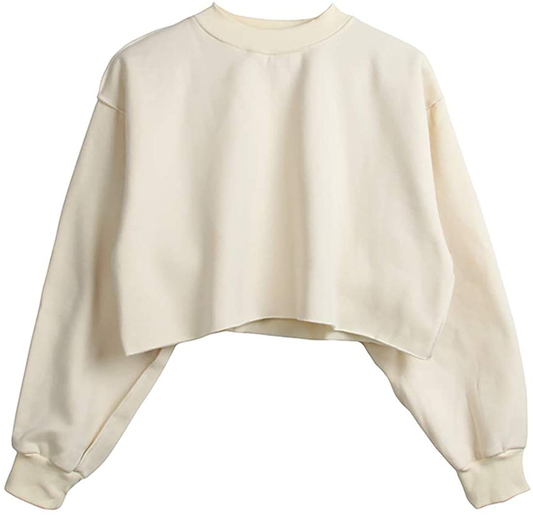 Women Pullover Cropped Hoodies Long Sleeves Sweatshirts Casual Crop Tops for Spring Autumn Winter Apparel & Accessories > Clothing > Activewear Kylie Max   