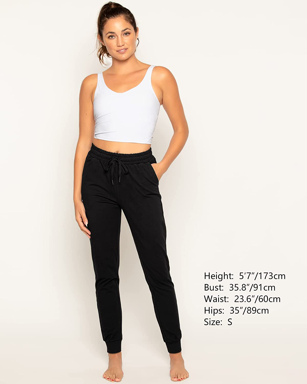 Stelle Women'S Sweatpants Lightweight Yoga Joggers Athletic Workout Track Pants with Pockets 28" Apparel & Accessories > Clothing > Activewear Kylie Max   