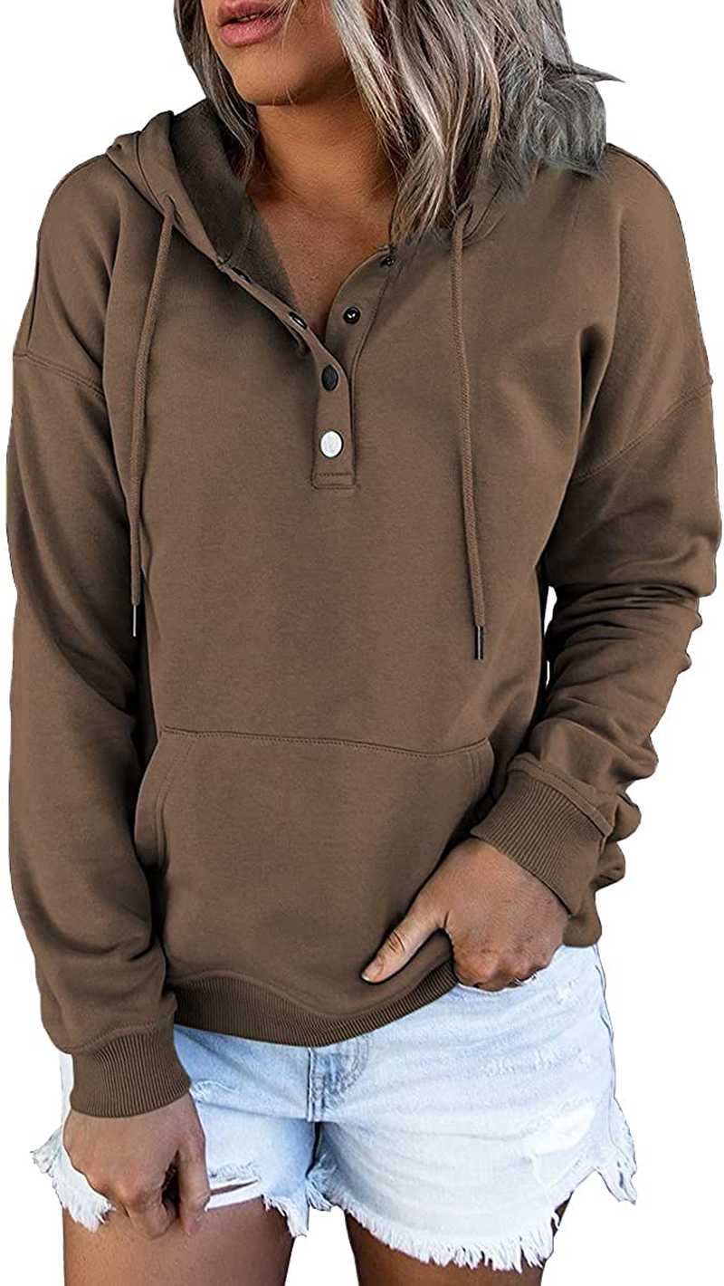Ezymall Womens Casual Hoodies Pullover Tops Drawstring Long Sleeve Sweatshirts Fall Clothes with Pocket Apparel & Accessories > Clothing > Activewear Kylie Max   