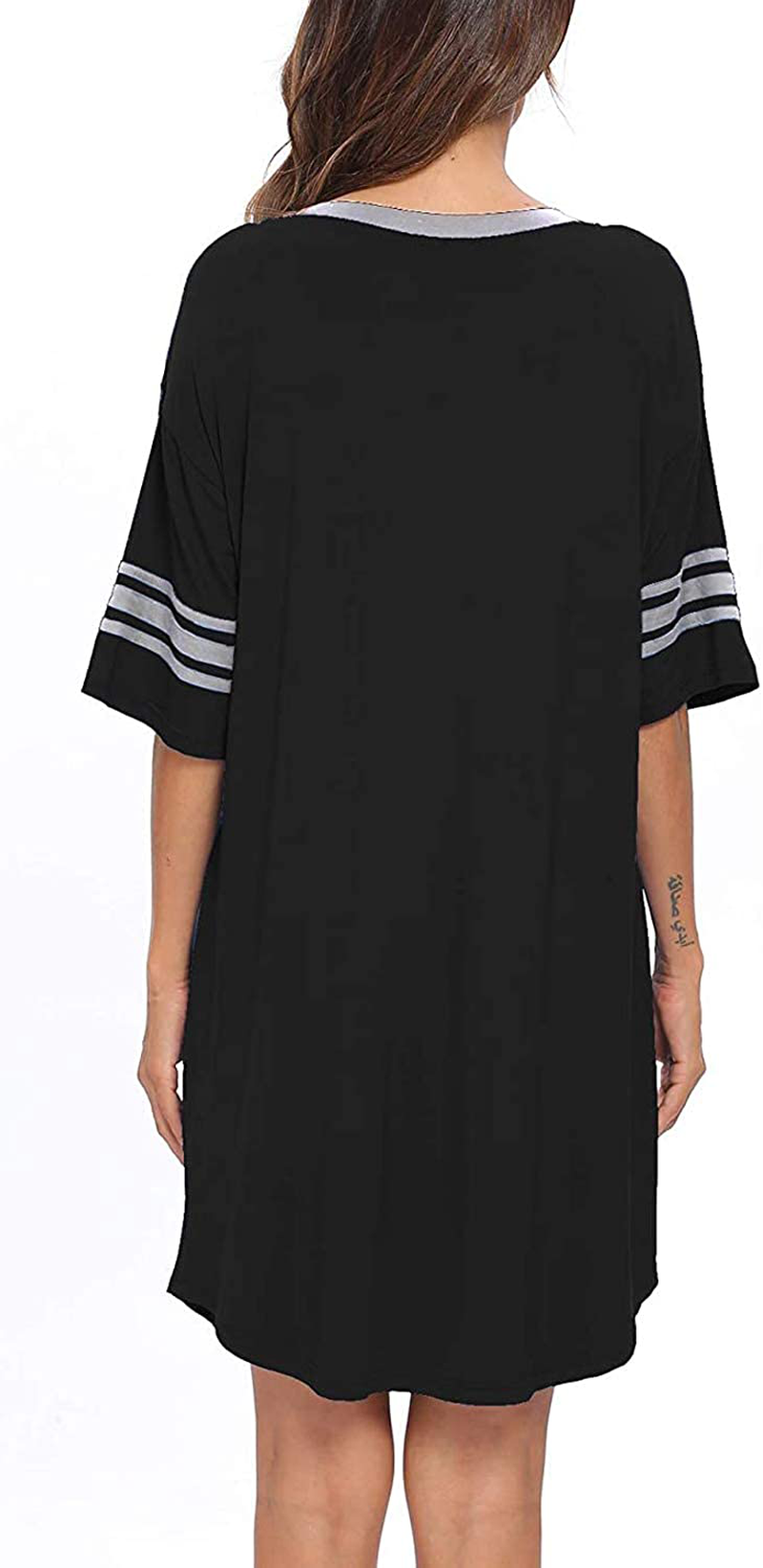 Sleep Shirts for Women Soft Modal Novelty Night Shirts V Neck Loose Nightgowns Cute Printed Sleepwear Apparel & Accessories > Clothing > Sleepwear & Loungewear > Nightgowns Kylie Max   