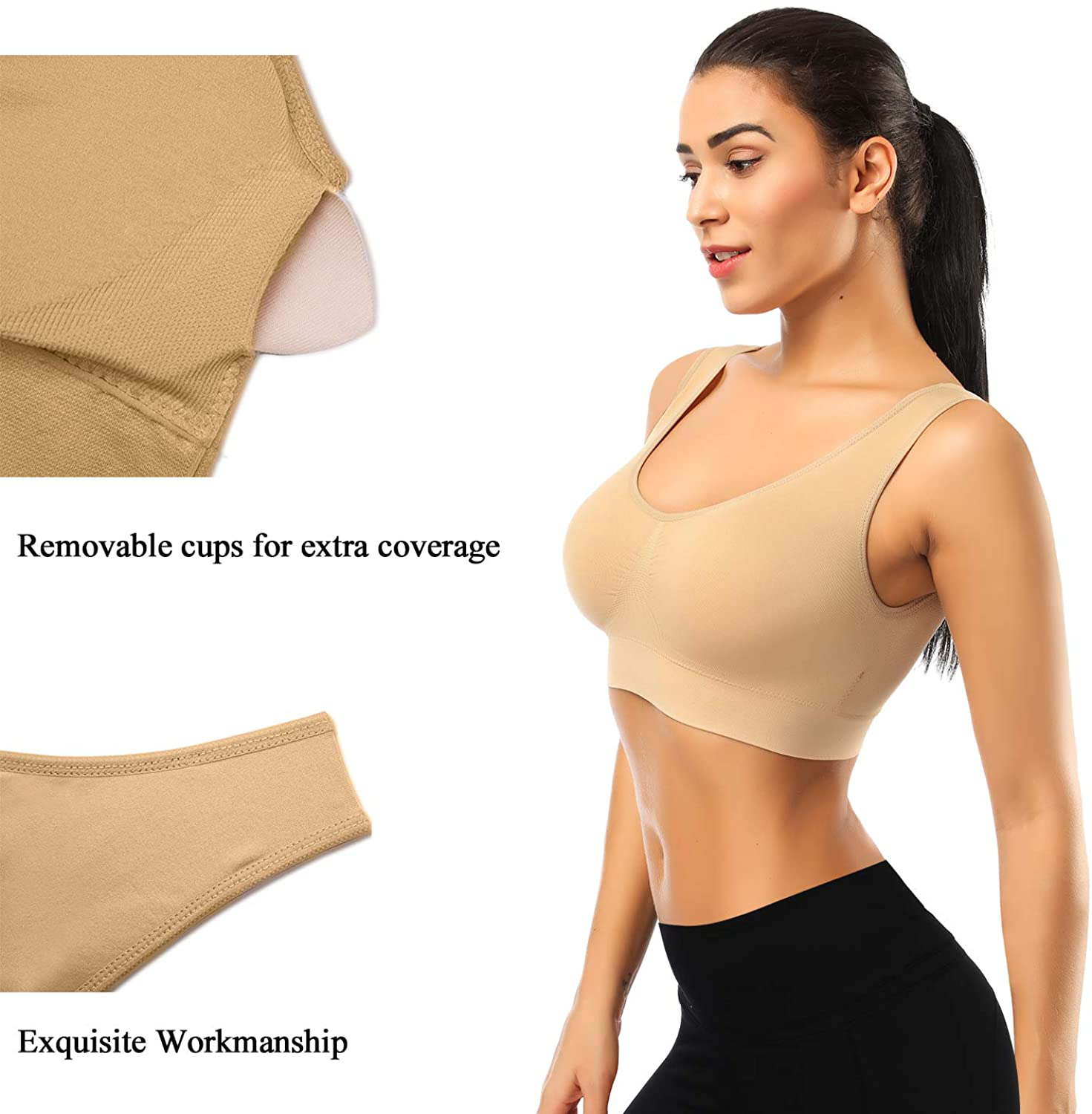 BESTENA Sports Bras for Women, Seamless Comfortable Yoga Bra with Removable Pads Apparel & Accessories > Clothing > Underwear & Socks > Bras Kylie Max   