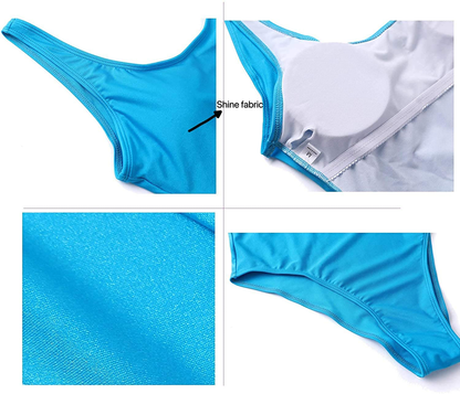 MIAIULIA Women'S Retro 80S/90S Inspired High Cut Low Back Padding One Piece Swimwear Bathing Suits Apparel & Accessories > Clothing > Swimwear Kylie Max   
