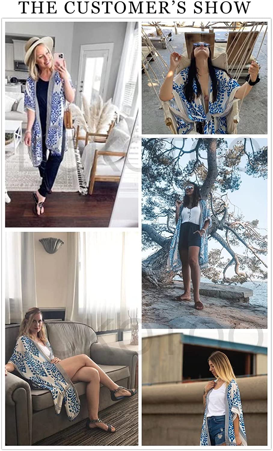 Dokotoo Womens 2022 Fashion Summer Print Kimono Casual Cardigans Loose Cover Ups Apparel & Accessories > Clothing > Swimwear Kylie Max   