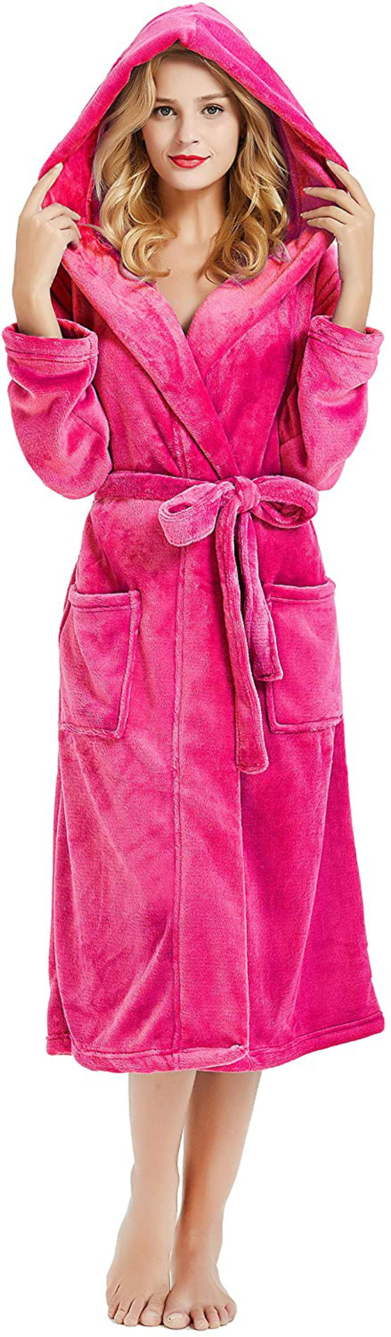 HEARTNICE Womens Fleece Robes, Soft Plush Long Bathrobe, Thick Kimono Robes for Womens, Warm House Coat Apparel & Accessories > Clothing > Sleepwear & Loungewear > Robes Kylie Max   
