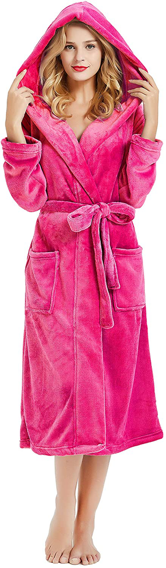 HEARTNICE Womens Fleece Robes, Soft Plush Long Bathrobe, Thick Kimono Robes for Womens, Warm House Coat Apparel & Accessories > Clothing > Sleepwear & Loungewear > Robes Kylie Max   