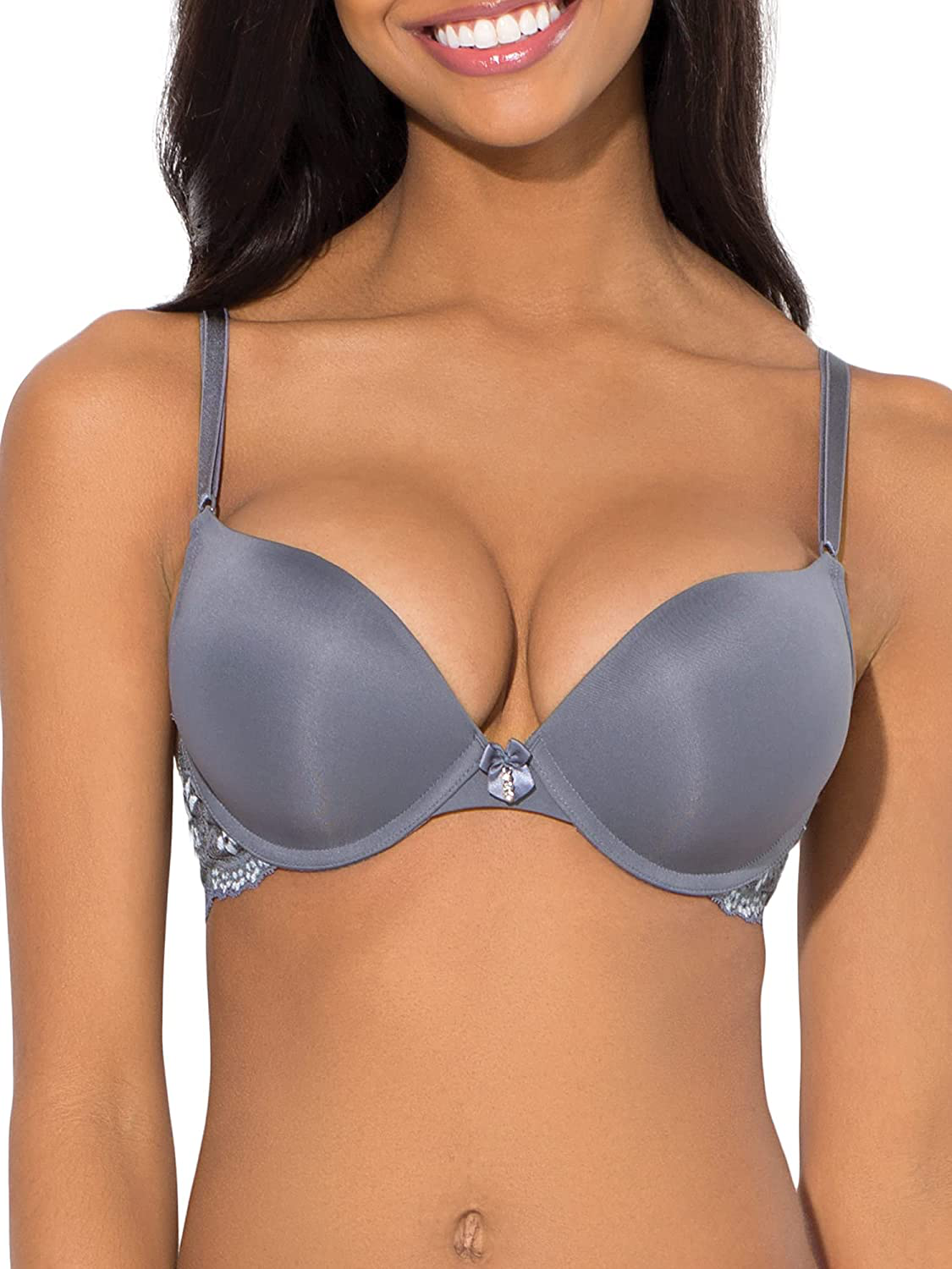 Smart & Sexy Women's Maximum Cleavage Underwire Push up Bra Apparel & Accessories > Clothing > Underwear & Socks > Bras Smart & Sexy Grisaille Grey 36C 