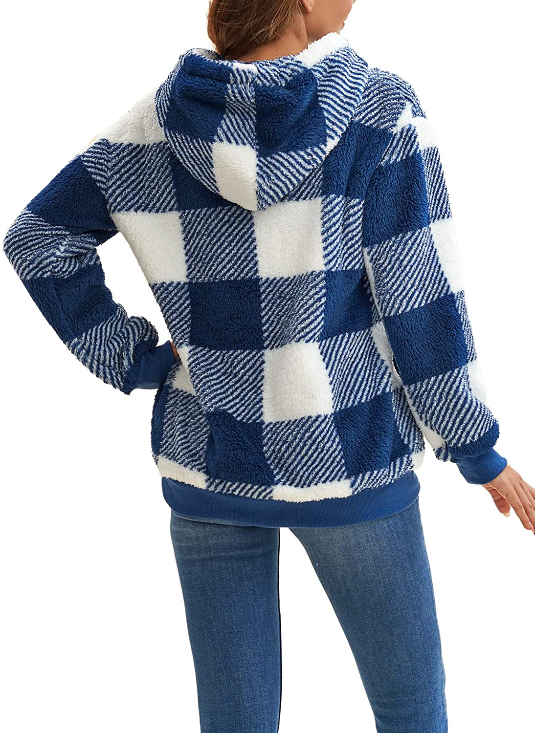 Nirovien Womens Sherpa Pullover Tie Dye Fuzzy Hoodie Double Fleece Sweatshirts Fluffy Oversized Plaid Outerwear Apparel & Accessories > Clothing > Activewear Kylie Max   