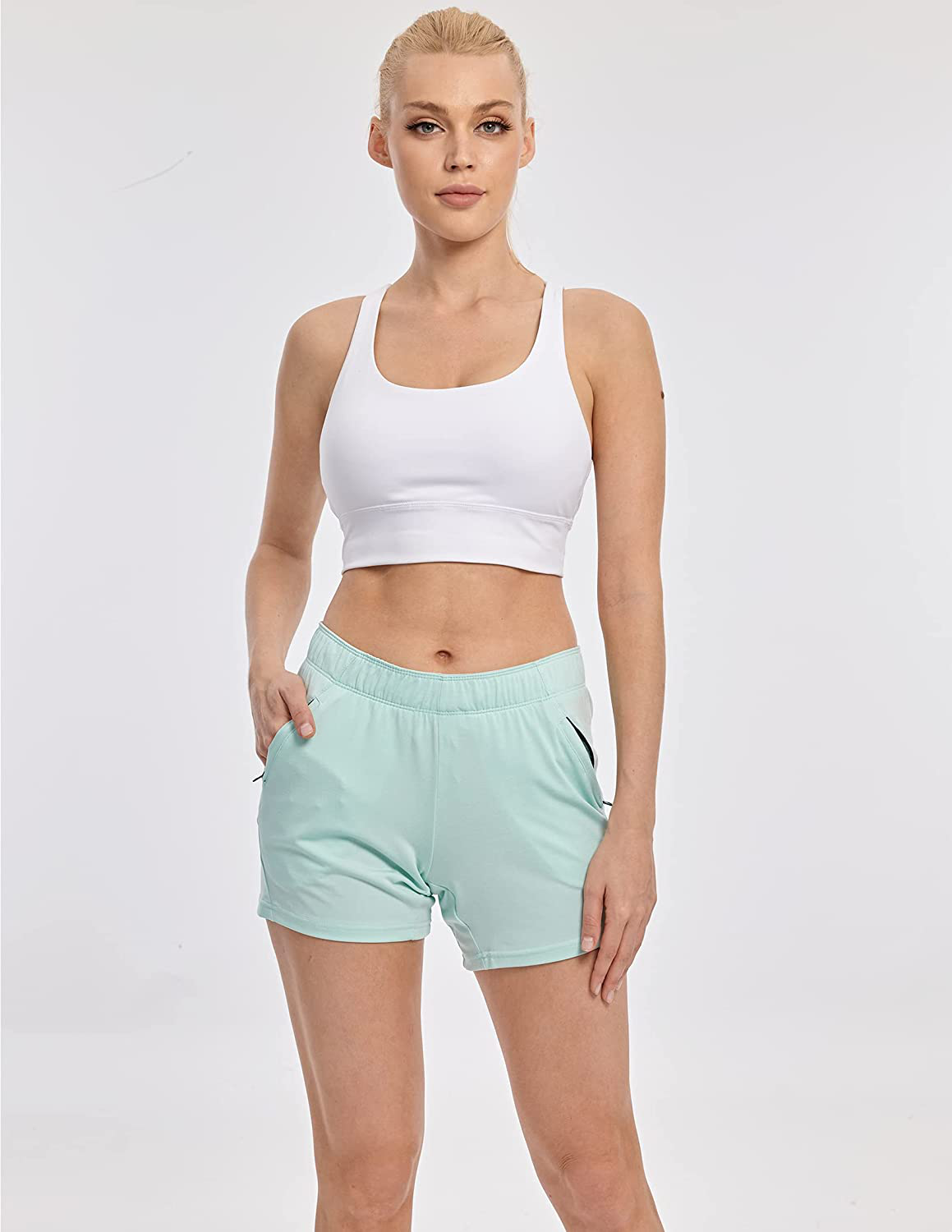 Liberty Imports 5 Pack Women'S 5" Quick Dry Yoga Training Shorts with Zipper Pockets Apparel & Accessories > Clothing > Shorts Kylie Max   